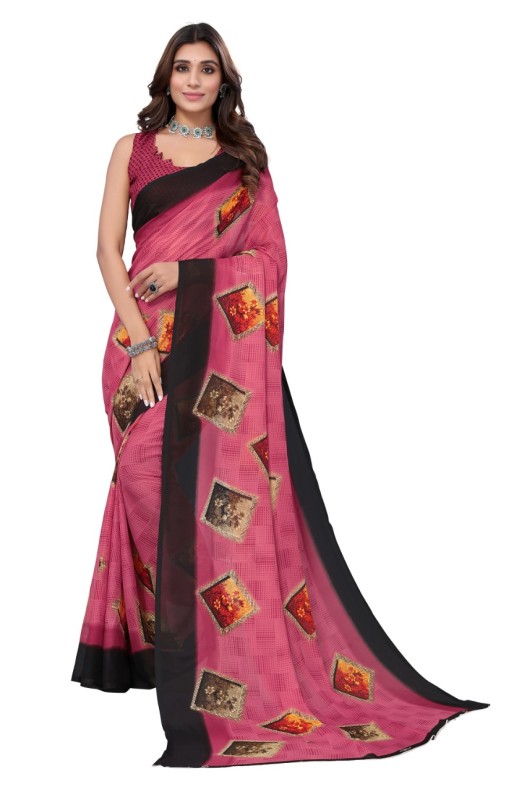 Fancy Georgette Printed Saree With blouse